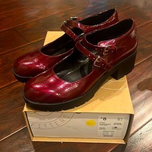 Urban Outfitters Mary Janes Maroon 8
